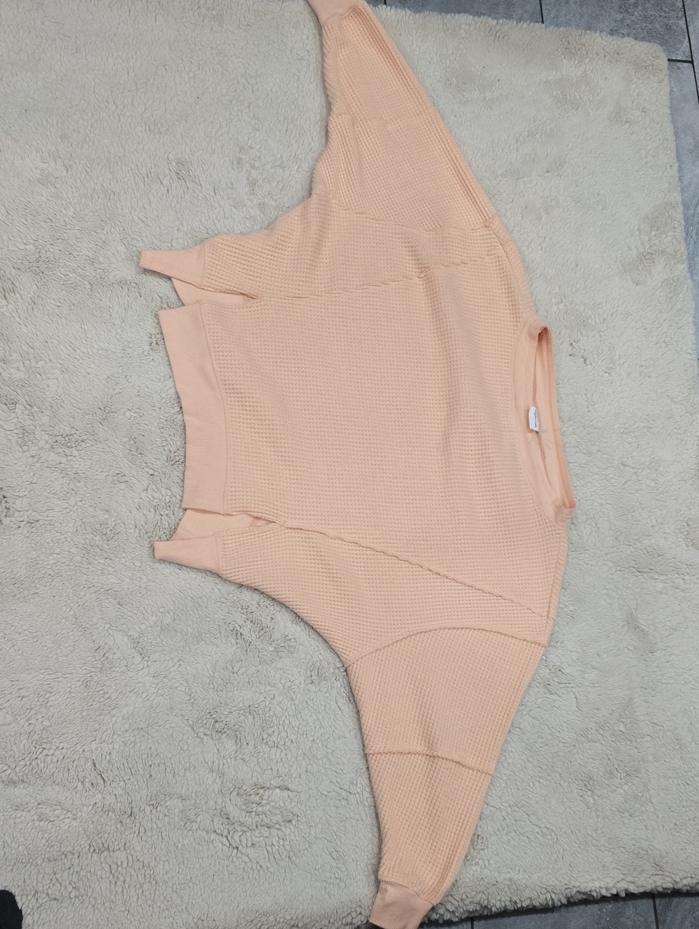 Urban Outfitters Peach Waffle Knit Long-Sleeve